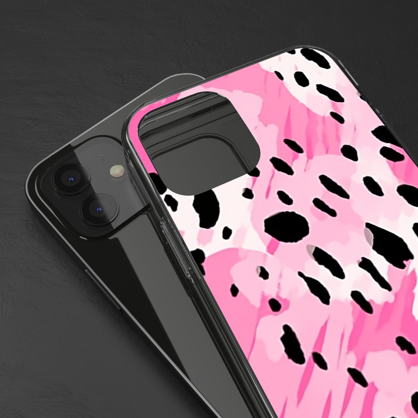 Clear Phone Cases Pink Leopard Spots