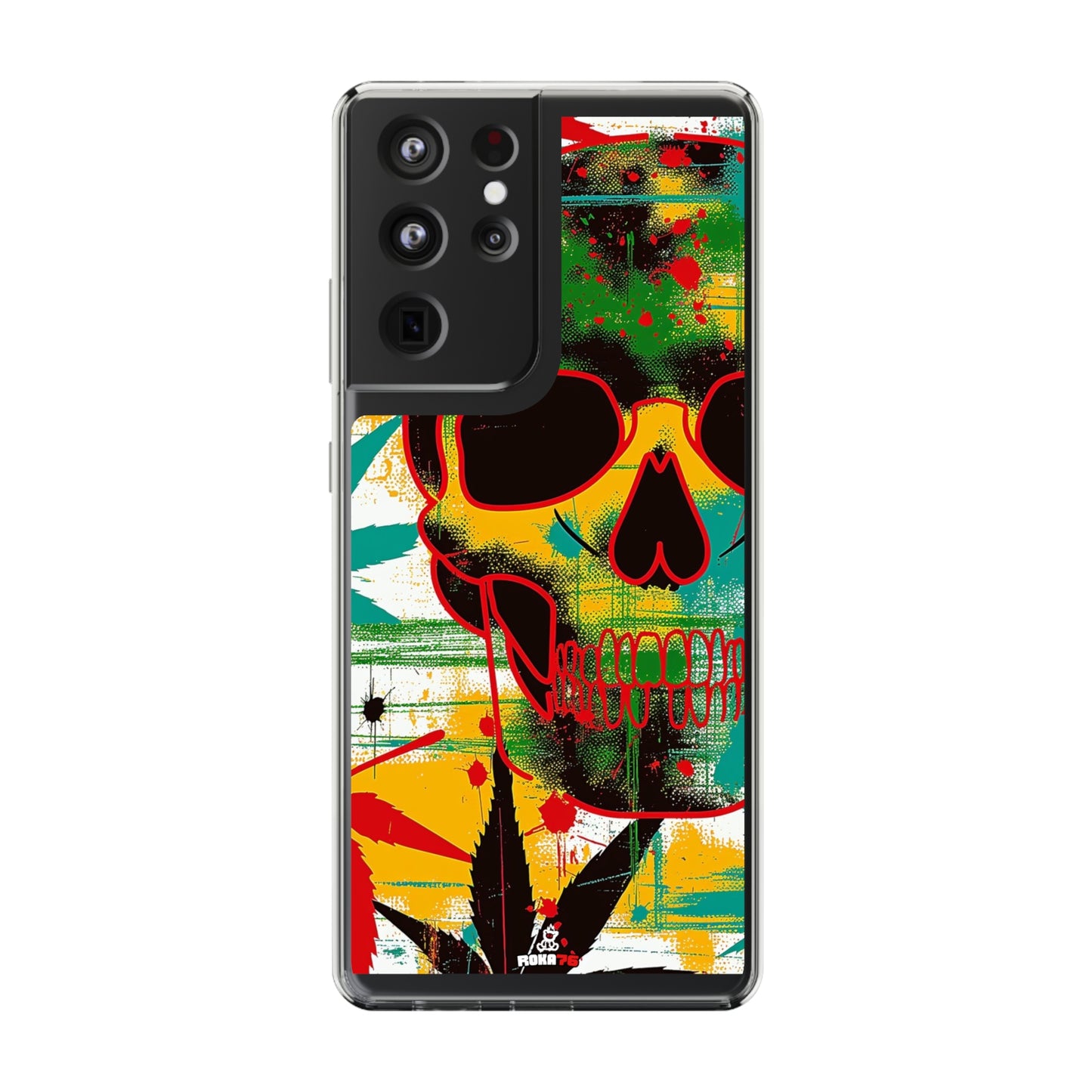 Clear Phone Cases Graphic Skull Cannabis