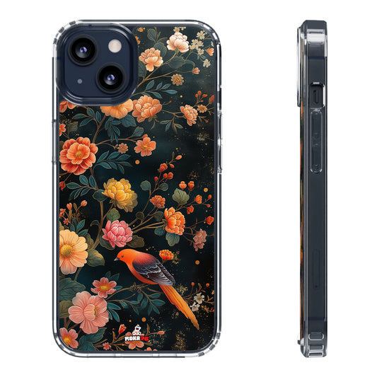 Clear Phone Cases Flower Bird Design