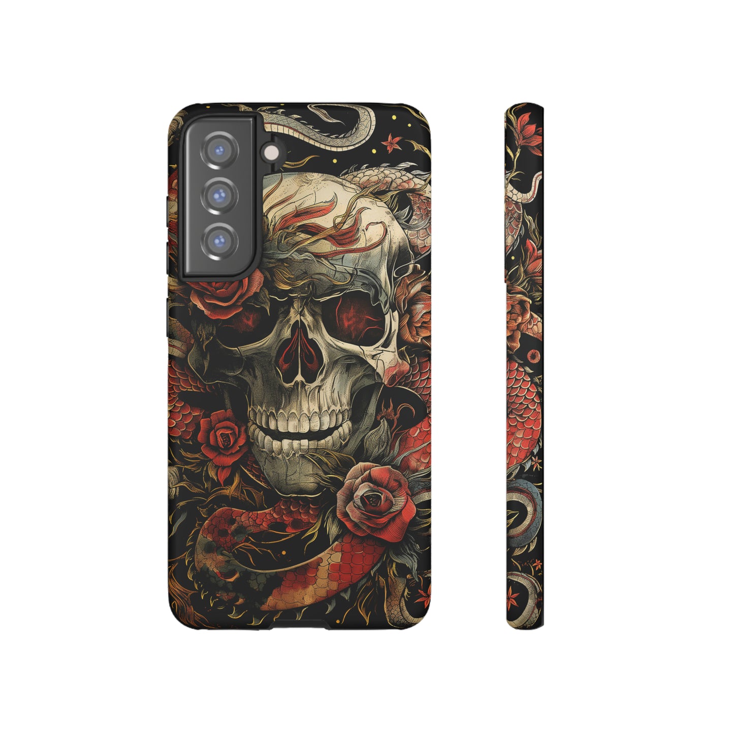 Tough Phone Case Skull and Rose 02