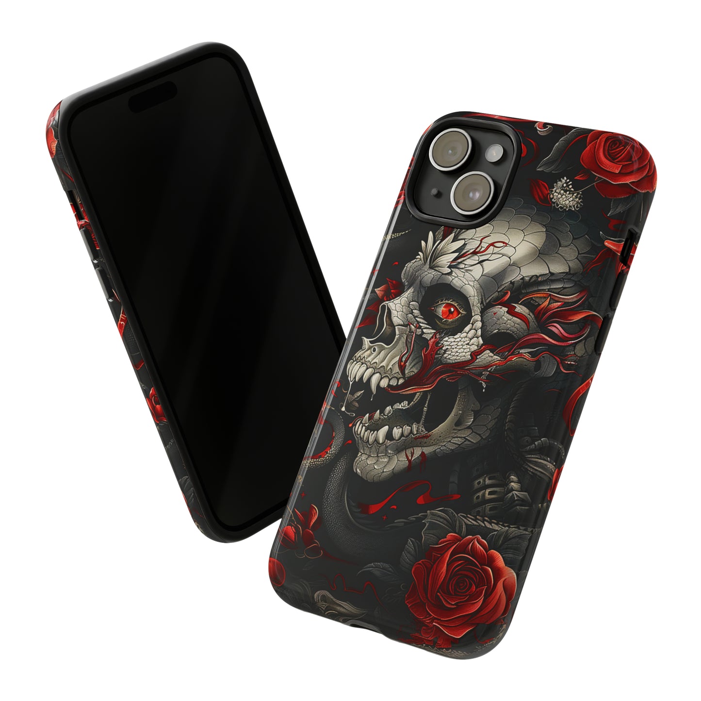 Tough Phone Case Skull and Rose 03