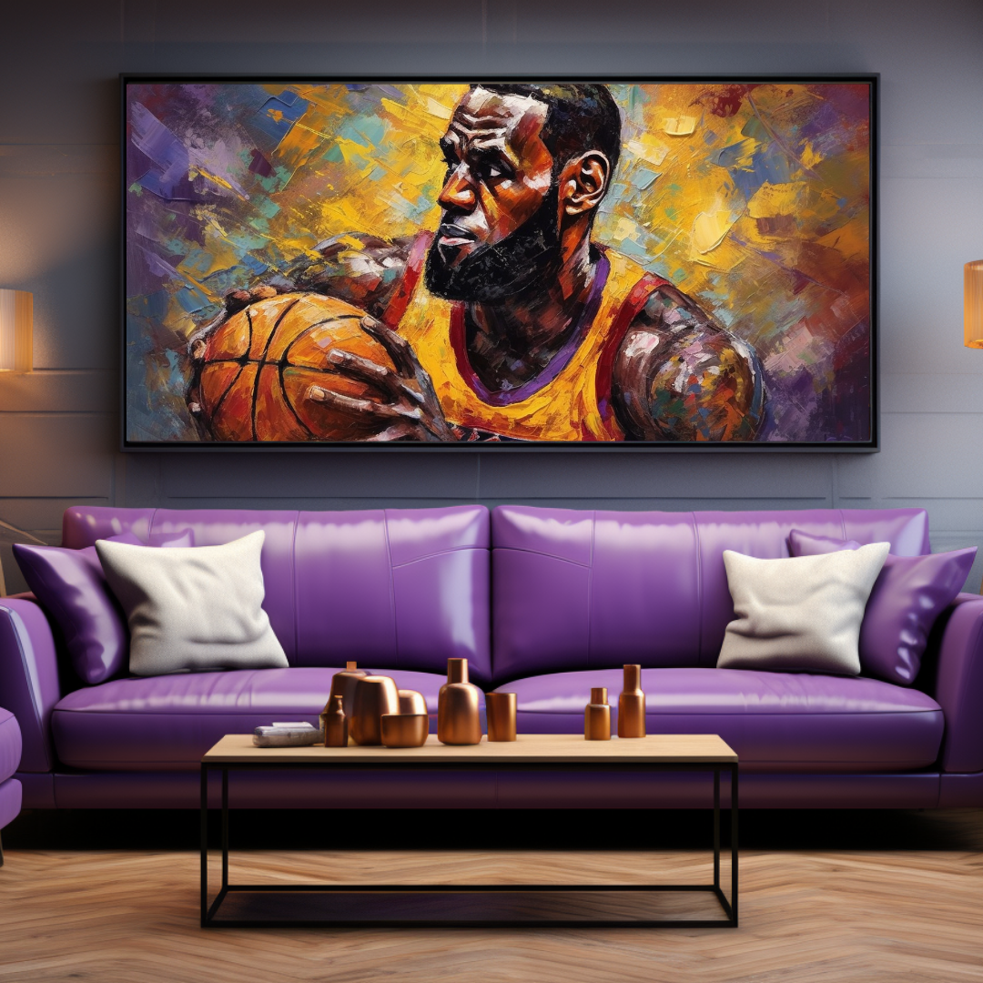 Courtside Majesty Lebron James on Canvas