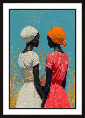 Whispers of Summer - Elegant Portrait of Two Women in Harmony