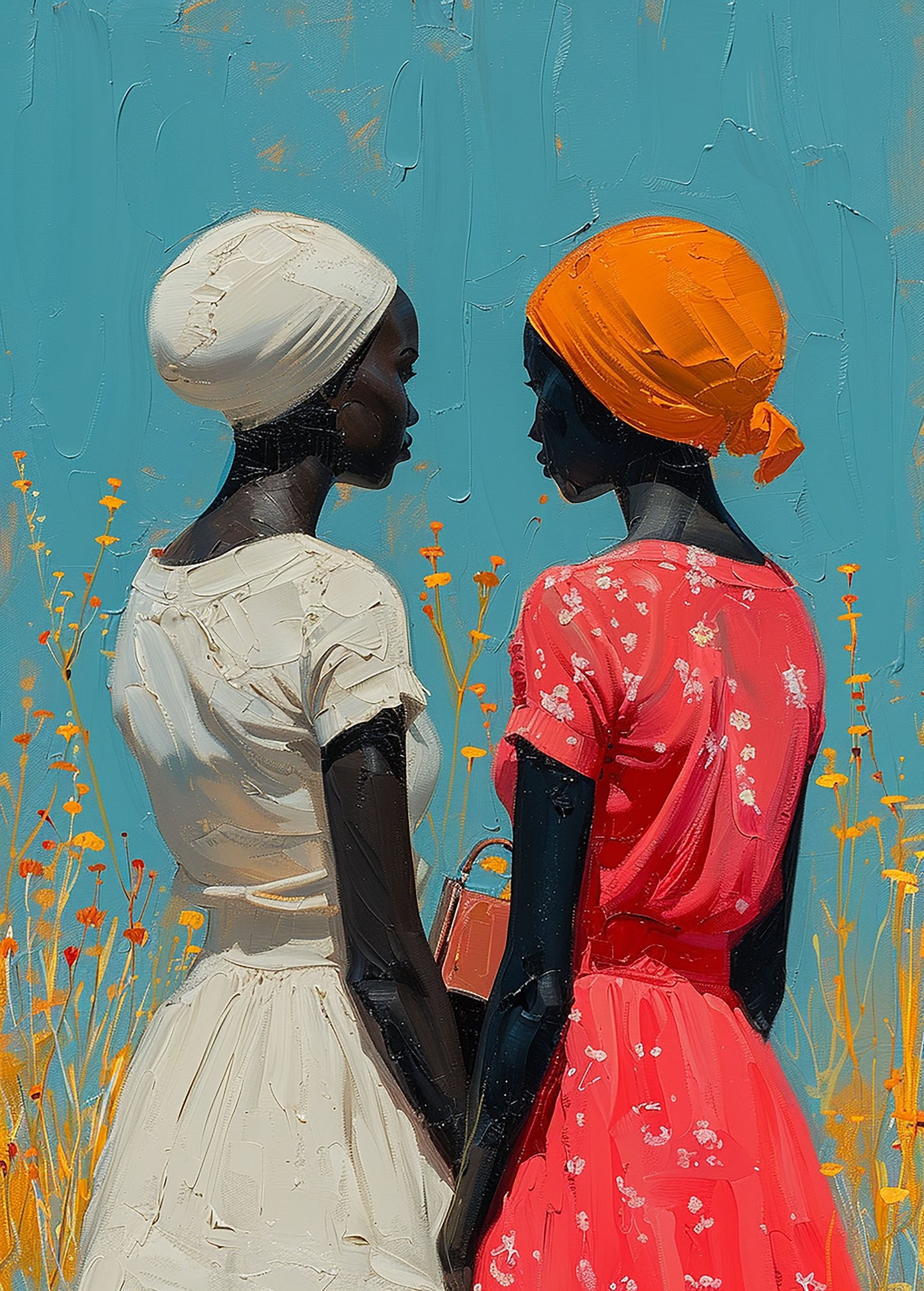 Whispers of Summer - Elegant Portrait of Two Women in Harmony