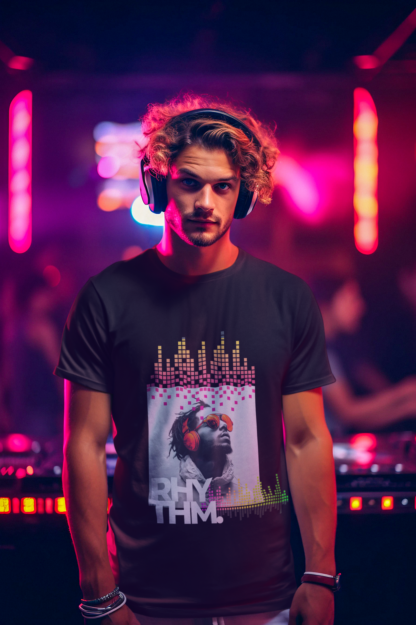 Feel the Rhythm - Vibrant Music Lover's Graphic T-Shirt